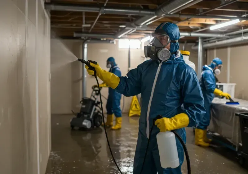 Basement Sanitization and Antimicrobial Treatment process in Manteno, IL