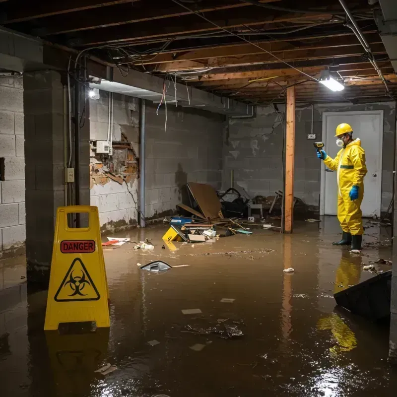 Flooded Basement Electrical Hazard in Manteno, IL Property