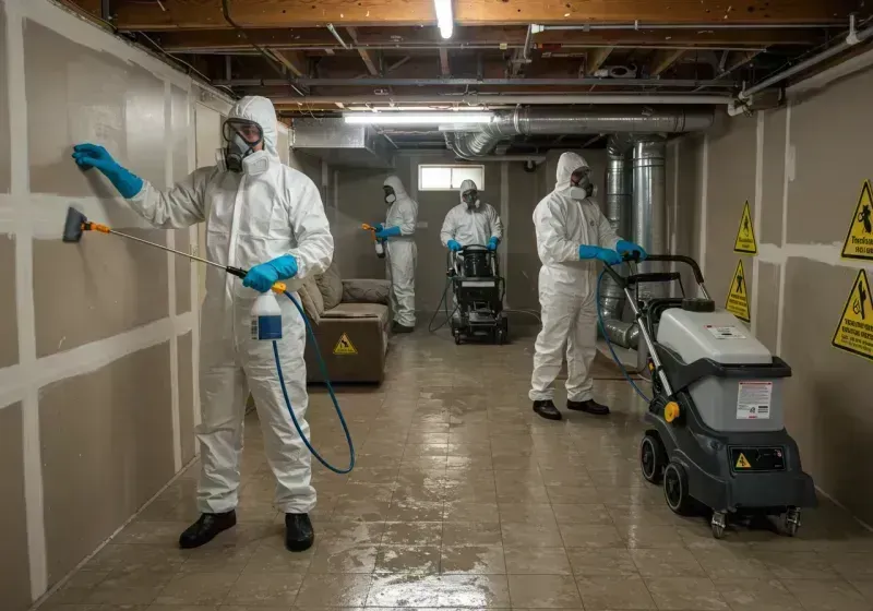 Basement Moisture Removal and Structural Drying process in Manteno, IL